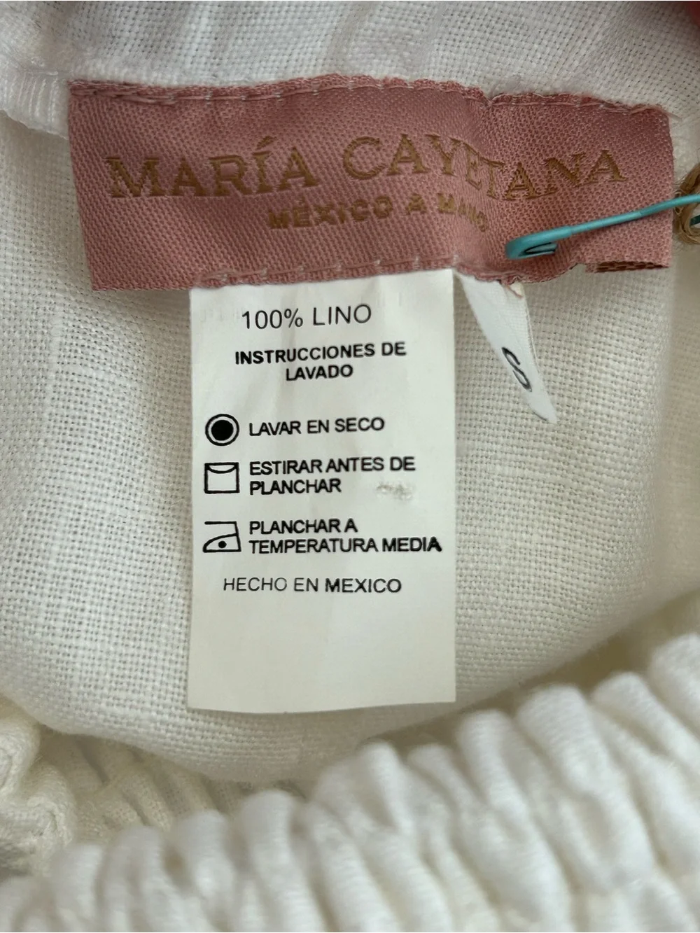 NWT Maria Cayetana Luxury Hand made in Mexico White Linen Maxi Dress - Picture 8 of 16
